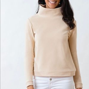 Dudley Stephens Park Slope Turtleneck in Terry Fleece (Natural Blush) - S